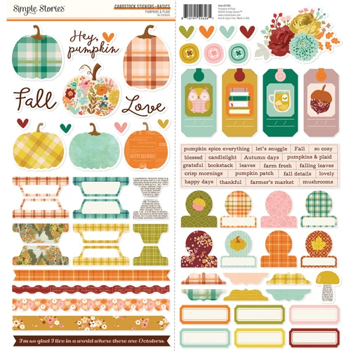 Stickerbogen der Simple Stories Kollektion Pumpkins & Plaid