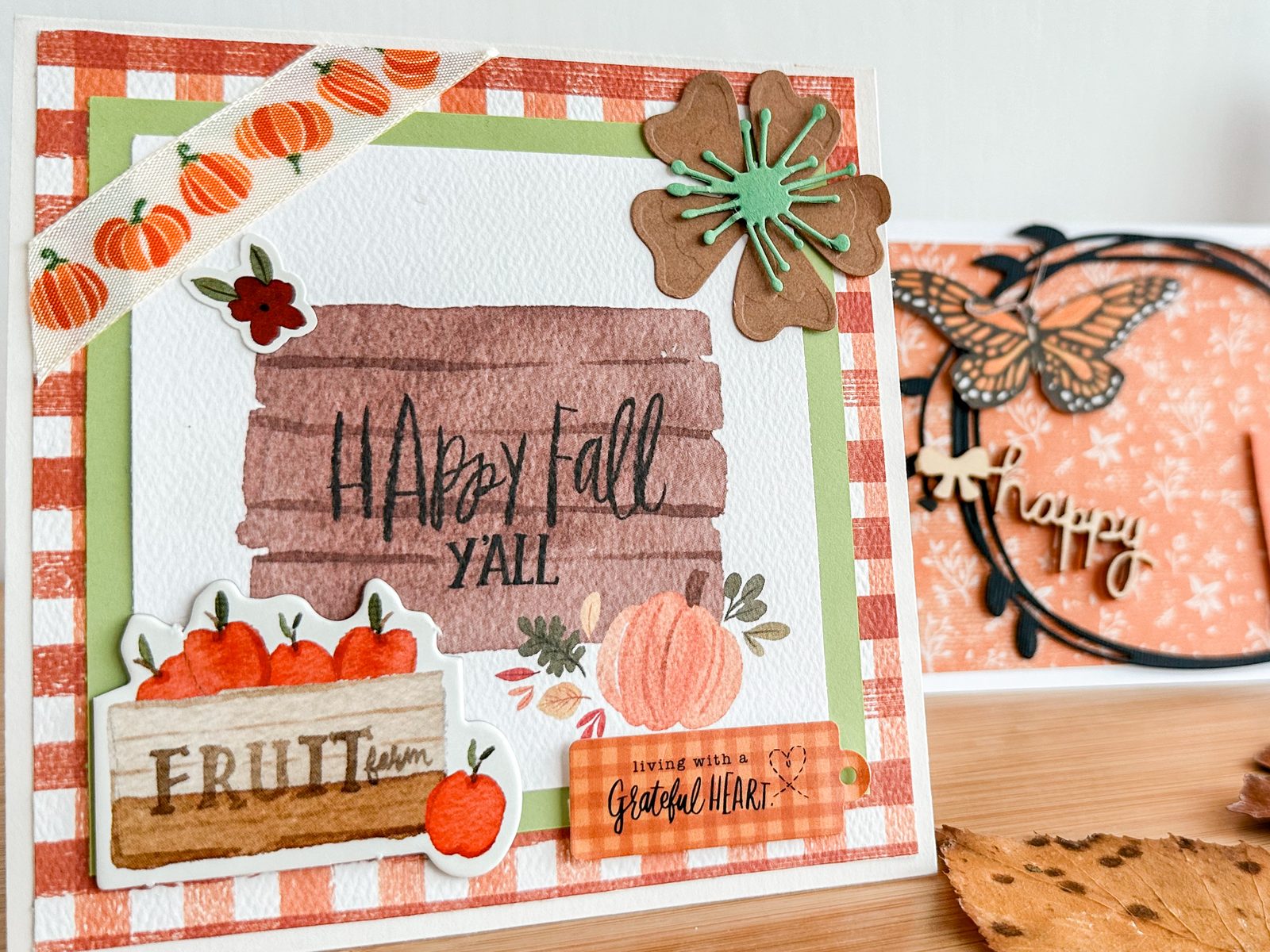 Handgemachte Herbstkarten aus dem Workshop im Adaya Atelier